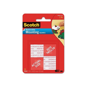 Scotch® - Precut Foam Mounting 1" Squares, Double-Sided, Removable, 16 Squares/Pack