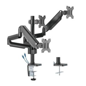 Twisted Minds Premium Triple Monitor Arm For 17"-27" Up To 7 KG With USB Ports - Black