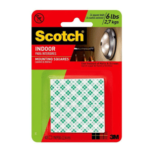 3M Scotch Heavy Duty 1-inch Mounting Squares, 16 Squares