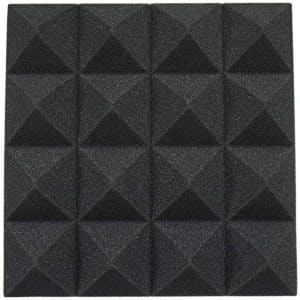 12pcs Pyramid Acoustic Foam Tile Home Studio Sound Treatment Accessories Foam(Black)