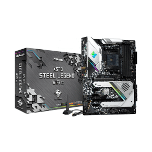 ASRock X570 Steel Legend WiFi AX AMD X570 SATA 6Gb/s ATX Motherboard