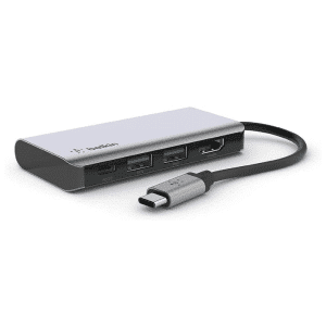 Belkin USB C 4-in-1 MultiPort Adapter with 4K HDMI, USB-C 100W