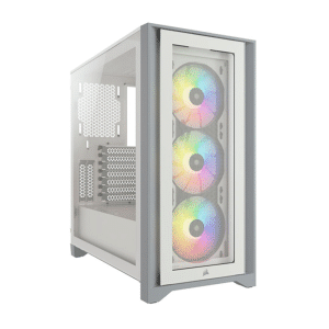Corsair iCUE 4000X RGB Tempered Glass Mid-Tower ATX Case — White