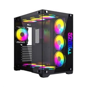 Twisted Minds Bullet-07 Mid Tower Glass Case with 7 RGB Fans - Black