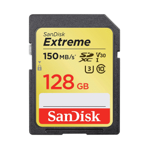 SanDisk Extreme 128 GB SDXC Memory Card, Up to 150 MB/s