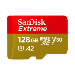 SanDisk Extreme 128 GB microSDXC Memory Card + SD Adapter with A2 App Performance