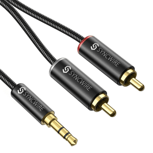 Syncwire RCA Audio Cable 1.8m, 3.5 mm Jack to 2 RCA Phono Y Splitter Cable