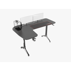 Twisted Minds Y Shaped Carbon Fiber Textured Angled Gaming Desk