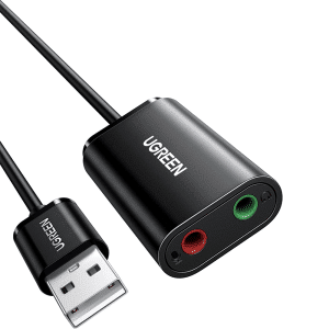 UGREEN USB Sound Card External Stereo USB Aux Adapter USB to 3.5mm Audio