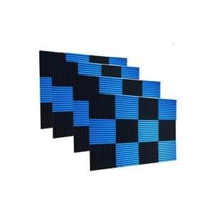 12 Pack Black & blue Foam Panel Wedge Studio Soundproofing