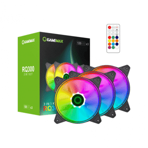 GameMax RQ 300 3-in-1 ARGB LED Fan x3 Kit - Black