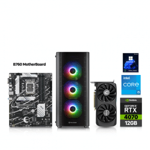 Gaming PC, i5-13400F,16GB RAM DDR4,RTX 4070 12GB VGA, 1TB SSD NVME, 1TB HDD, 850 Watt , V250 TG , Win 11 Pro