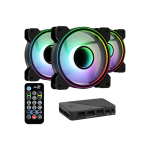AeroCool Mirage 12 Pro 3-in-1 Pack ARGB Computer Fan with H66F Hub & Remote Control