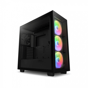 NZXT H7 Elite Premium ATX Mid Tower Two Panel Front & Left Side Tempered Glass Case With 7 RGB Fans - Black
