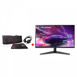 LG UltraGear 27" FHD, 165Hz, 1ms, VA, AMD FreeSync Premium Gaming Monitor Black + Thermaltake Tt eSPORTS Knucker 4-in-1 Wired Gaming Kit Black
