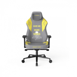 DXRacer Craft Pro Give Me More Space Unique Embroidery Ergonomic Support Gaming Chair - Grey/Yellow