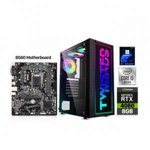 Gaming PC i5-10400F, B560 Motherboard, 16GB DDR4 RAM, 1TB SSD, RTX 4060 8GB VGA, 650 Watt PSU, Twisted Minds Trinity Case, USB WiFi Adapter, Win 11 Pro License