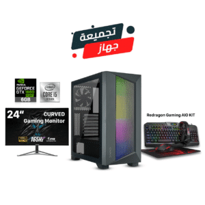 Gaming PC i5-10400F Processer, B560 MotherBoard, 16GB RAM, 1TB NVMe SSD, GTX 1660 SUPER 6GB VGA, 600 WATT PSU, Azza Octane ATX Mid-Tower, USB Wifi Adapter, Win 10 Pro, Sades M30 24" FHD VA 165Hz 1ms Curved(M30) Gaming Monitor, Redragon Gaming AIO Kit