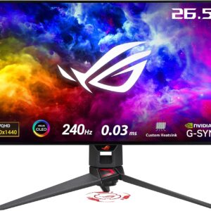 Asus ROG Swift PG27AQDM 27" OLED, 240Hz, 0.03ms, NVIDIA G-Sync, AMD FreeSync Premium Gaming Monitor - Black