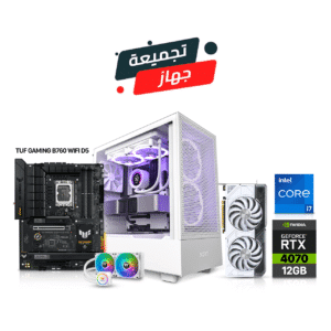 Gaming PC i7-13700F, Asus TUF B760 D5 MotherBoard, 32GB XPG DDR5 White (5200) Ram, 2TB NVMe SSD, Asus Dual RTX 4070 White, 750W Gold PSU, Thermaltake L240 White Liquid-Cooler, NZXT H5 Flow Compact Air Case, Win 11 Pro