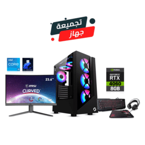 Gaming PC i5-12400F, H610 Motherboard, 16GB DDR4 RAM, 1TB SSD, RTX 4060 8GB VGA, 650 Watt PSU, GameOn Trident II G Case, USB WiFi Adapter, Win 11 Pro License, MSI G24C4 E2 24" Full-HD Curved Gaming Monitor, Thermaltake ESports Knucker 4-in-1 Gaming Combo