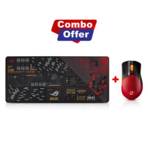 Asus ROG Gladius III Wireless AimPoint EVA-02 Edition Gaming Mouse - Red/Black + Asus Rog Scabbard II EVA Edition Gaming Mouse Pad