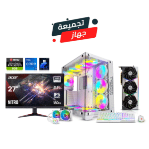 Gaming PC i7-12700F, Asus Prime B760-Plus D5 MB, 16GB DDR5 RAM, 1TB NVMe SSD, MSI Suprim RTX 3070 Ti 8GB VGA, 750 Watt Gold PSU, L240 Liquid Cooler, Twisted Minds Bullet-07 Case White, Win 11 Pro, Acer Nitro VG270 27" Monitor, MSI Vigor GK30 & GM11 Combo