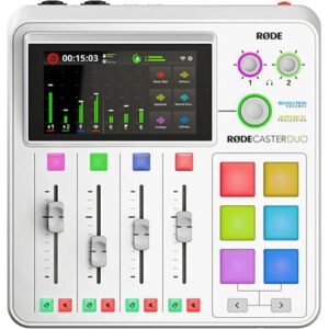 RODE RODECASTER DUO INTEGRATED AUDIO PRODUCTION STUDIO (WHITE)