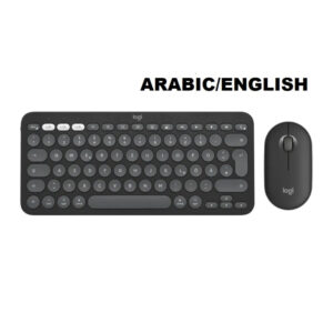 Logitech Pebble 2 Combo Slim Wireless Bluetooth Keyboard & Mouse Combo Set (Arabic/English) - Graphite