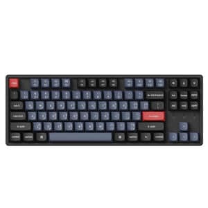 Keychron V6 Max 100% RGB Backlight Swappable Fully Assembled Knob, QMK/VIA Wireless Mechanical Gaming Keyboard (Gateron Jupiter Red Switch) - Carbon Black - English/Arabic Keyboard