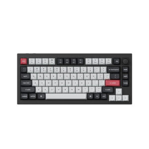 Keychron Q1 HE 75% RGB Backlight Swappable Fully Assembled Knob, QMK Wireless Mechanical Gaming Keyboard (Gateron Double-Rail Magnetic Nebula Switch) - Carbon Black - English/Arabic Keyboard