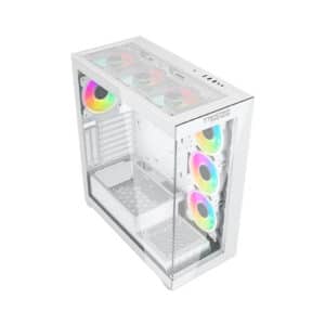 Twisted Minds Quantum Glass Mid Tower Gaming Case - White 7*120mm