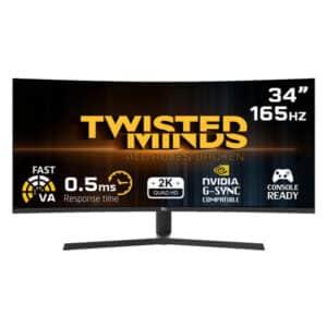 Twisted Minds 34'' WQHD, 2K, 165Hz, 0.5ms, HDMI 2.1, VA Curved Gaming Monitor