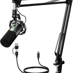 Maonocaster PD200 XS USB/XLR Dynamic  Microphone Set with Boom Arm - Black