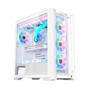 GAMEON Vortex Midnight Series Mid Tower Gaming Case - White