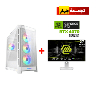 Gaming PC i7-14700K, GIGABYTE Z790 UD AC D5 MB, 32GB DDR5 RAM, 1TB NVMe SSD, RTX 4070 SUPER 12GB VGA, 850 WATT GOLD PSU, L240 Liquid Cooler White, DuoFace Pro RGB (White) Case, Windows 11 Pro (License), MSI MAG 274QRFW 27-inch IPS 180Hz 2K Gaming Monitor