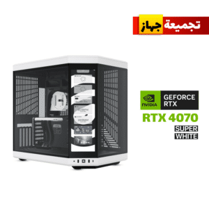 Gaming PC i7-14700K, Asus Z790-A WiFi DDR5 MB, 32GB DDR5 RAM, 1TB NVMe SSD, ASUS DUAL RTX 4070 SUPER 12GB VGA (White), 850 WATT PSU, COUGAR L360 Liquid Cooler White, HYTE Y70 TOUCH INFINITE 14.5" Touchscreen With Asus TUF 6x Fans (White), Win 11 Pro