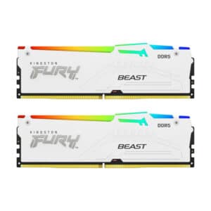 Kingston Fury Beast RGB 32GB (2x16GB) DDR5 6000MT/s CL36 Memory Kit - White