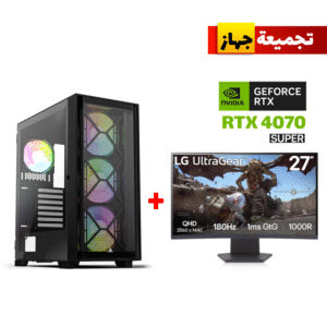 Gaming PC i7-14700F,GigaByte B760 DS3H AX DDR5 MB,T-Force Delta 32GB RGB,1TB M.2 NVME SSD,PNY RTX 4070 Super 12GB VGA,750 WATT PSU,Cougar L240 Liquid Cooler,Montech Air 1000 Premium Case,Win 11 Pro License,LG Ultragear 27" Curved Gaming Monitor 27GS60QC-B