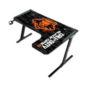 GameOn (COD) Black Ops 6 Go-PhantomXL Series L-Shaped (Right) Gaming Desk, Headset Hook, Material Carbon Fiber, Touch Control, USB Splitter