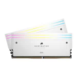 CORSAIR DOMINATOR® TITANIUM RGB 64GB (2x32GB) DDR5 DRAM 6600MT/s CL32 Intel XMP Memory Kit — White
