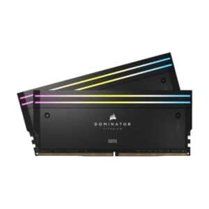 CORSAIR DOMINATOR® TITANIUM RGB 96GB (2x48GB) DDR5 DRAM 6400MT/s CL32 Intel XMP Memory Kit — Black