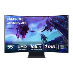 Samsung Odyssey Ark 2nd Gen. (G97NC) 55" 4K UHD (3840 x 2160), VA Panel, 1ms(GTG), 165Hz, 4 Input Multi View, Quantum Mini-LED, AMD FreeSync Premium Pro, HDMI 2.1, Adjustable HAS PIVOT Stand, 1000R Curved Gaming Monitor