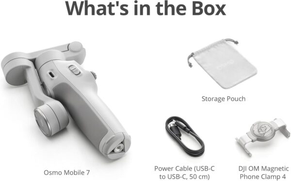 DJI Osmo Mobile 7 - Foldable Smartphone Gimbal What's in box