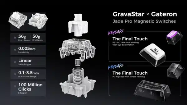 GravaStar Mercury V75 Mecha Gray – 75% Hall-Effect Magnetic Switch Gaming Keyboard