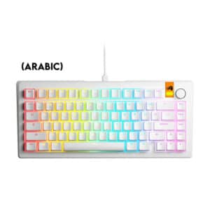 Glorious GMMK 3 HE 75% Hall Effect Mechanical Keyboard Dual HotSwap Support Glorious Fox HE Linear Magnetic Switches (Arabic) - White