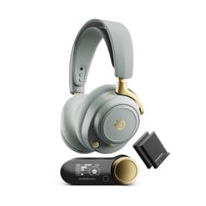 SteelSeries Arctis Nova Elite Hi-Res Wireless Gaming Headset For PC,PlayStation Switch Mobile,Xbox - Sage Gold
